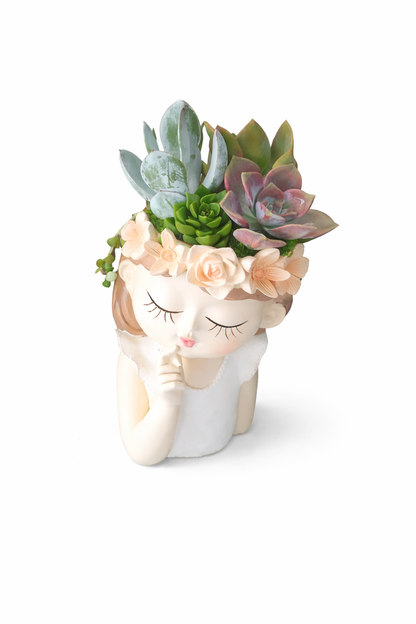 Fairy Princess Thinking Girl Succulent Pot - 20cmH