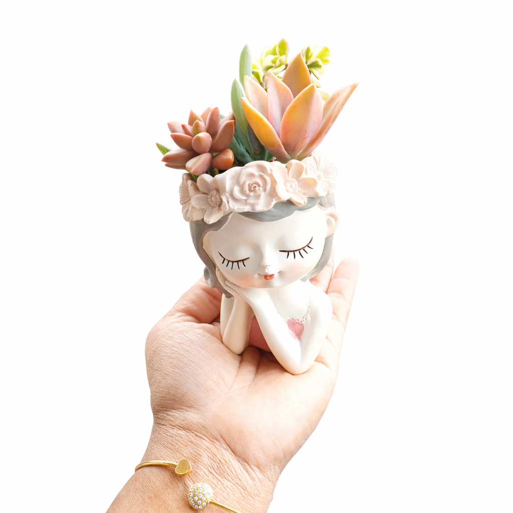 Fairy Princess Girl Succulent Pot – Sleeping - (11cm H)
