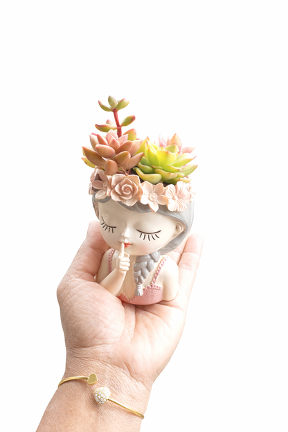 Fairy Princess Girl Succulent Pot – Quiet- (11cm H)