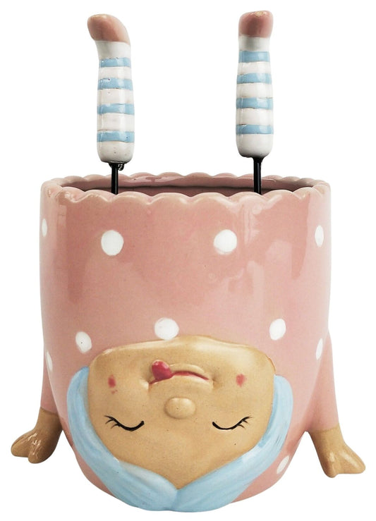 Handstand Girl Planter - Pink Color
