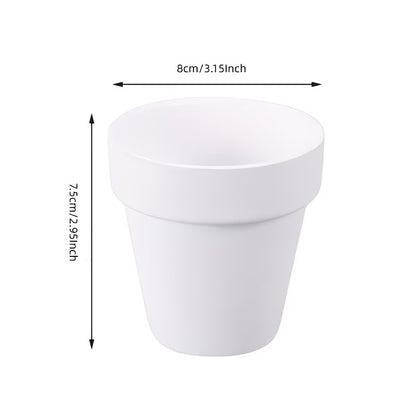 White Painted Terracotta Pots