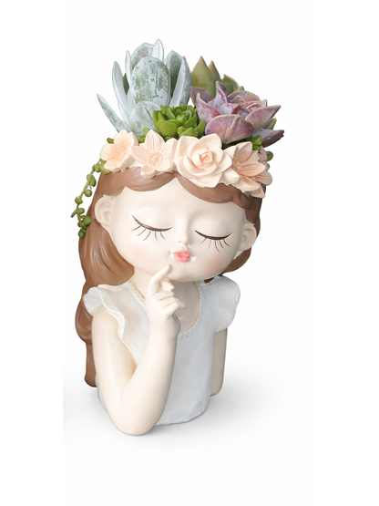 Fairy Princess Thinking Girl Succulent Pot - 20cmH