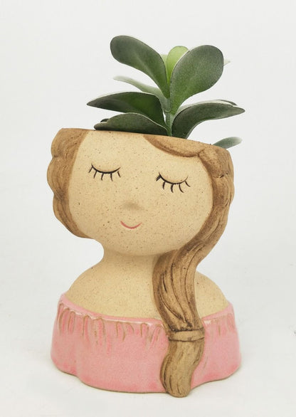 Bonnie Girl Ceramic Planter - Pink