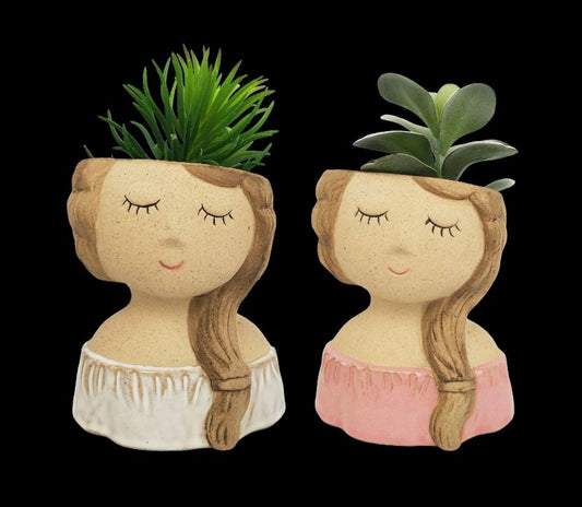 Bonnie Girl Ceramic Planters