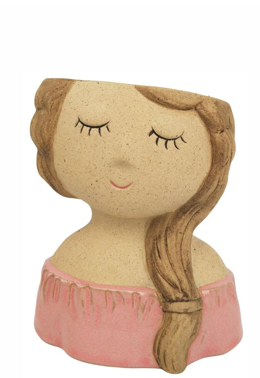 Bonnie Girl Ceramic Planter - Pink